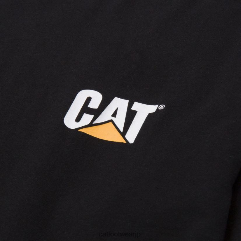 トレードマークバナー長袖Tシャツ 黒 男性 N2JB0V225 Caterpillar |トップス＆アウター